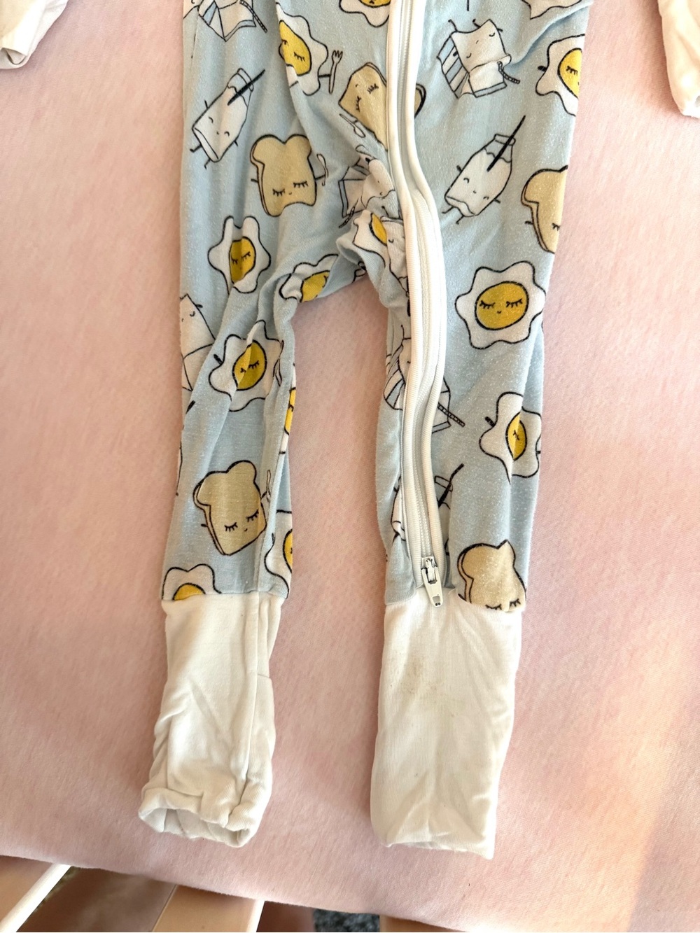 Little Sleepies Blue Breakfast Buddies Footed One-Piece Pajama - bamboo sleeper - Picture 3 of 5